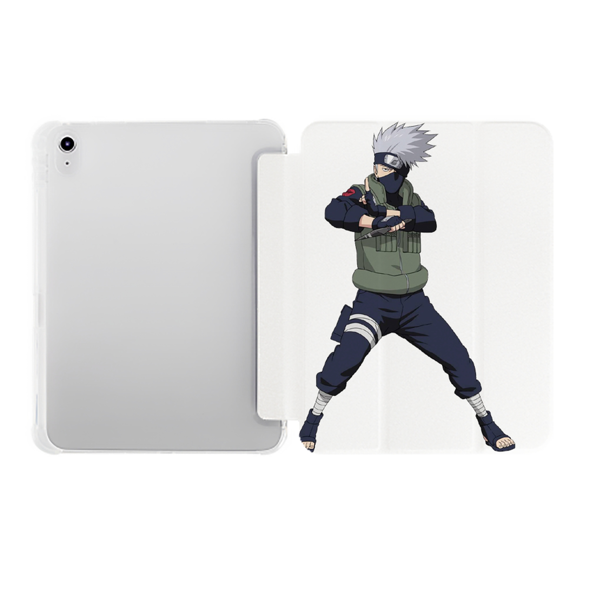 （画像用） NARUTO -ナルト- はたけ カカシ Hatake Kakashi IPad ケース ペン収納付き 三つ折りスタンド PUレザー×シリコン 対応機種9.5/10.5/10.9インチ